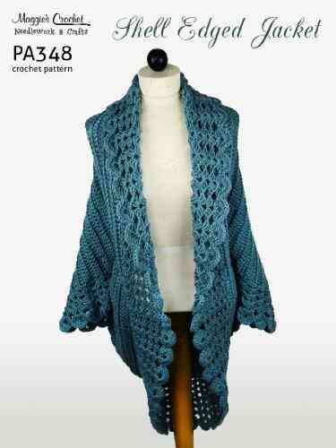 Crochet Pattern Shell Edged Jacket PA348 R