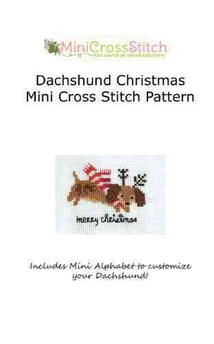 Dachshund Christmas Mini Cross Stitch Pattern