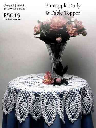Crochet Pattern Pineapple Doily And Table Topper PS019 R
