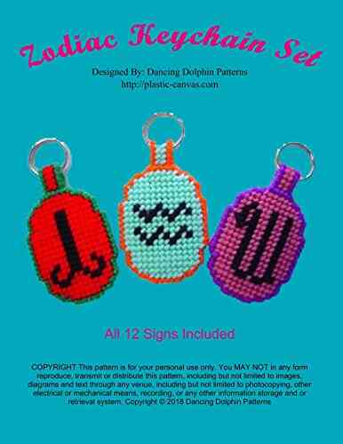 Zodiac Keychain Set: Plastic Canvas Pattern