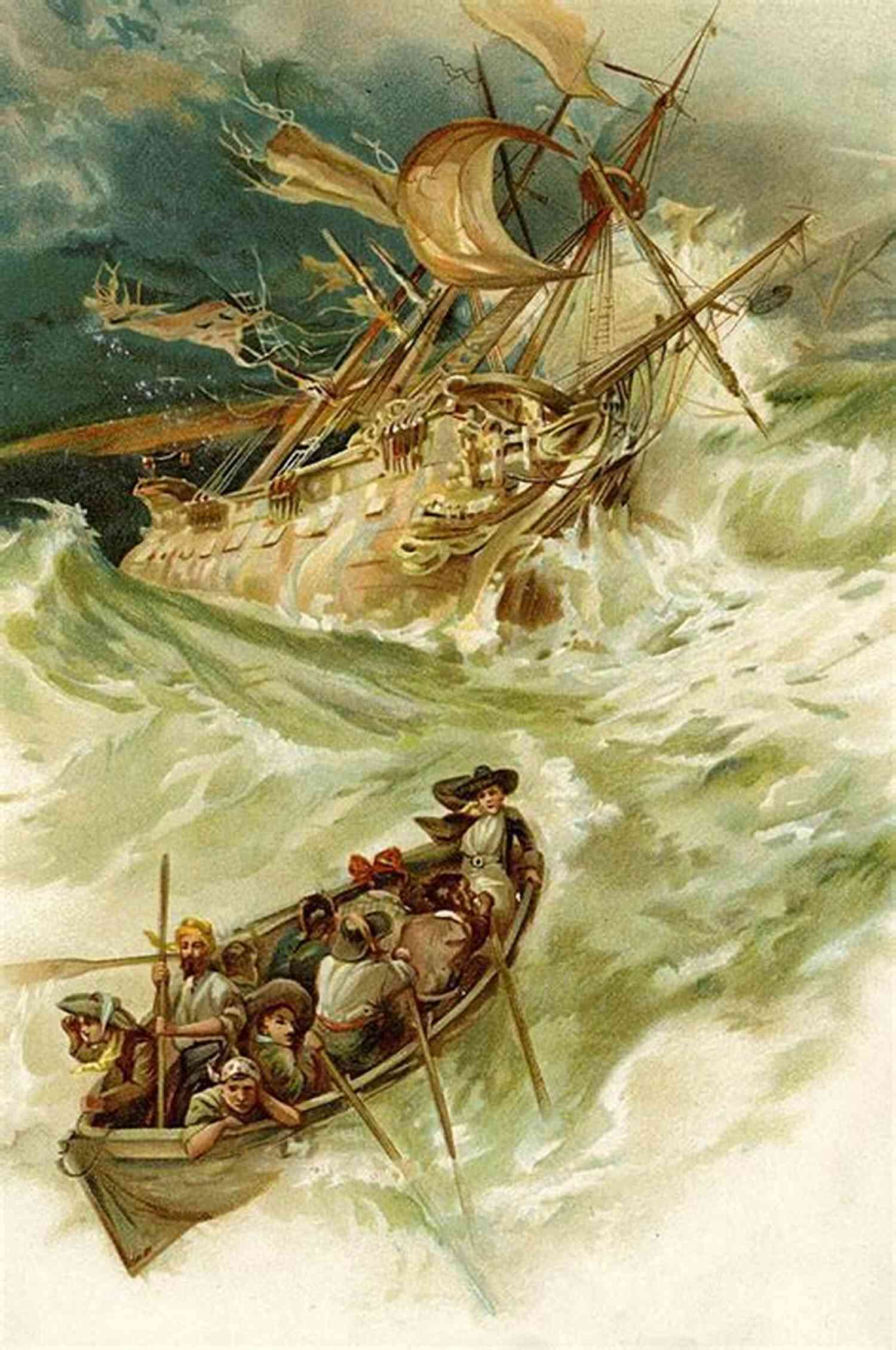 A Violent Storm At Sea Robinson Crusoe's Ship Is Wrecked In A Tempestuous Ocean Robinson Crusoe Daniel Defoe