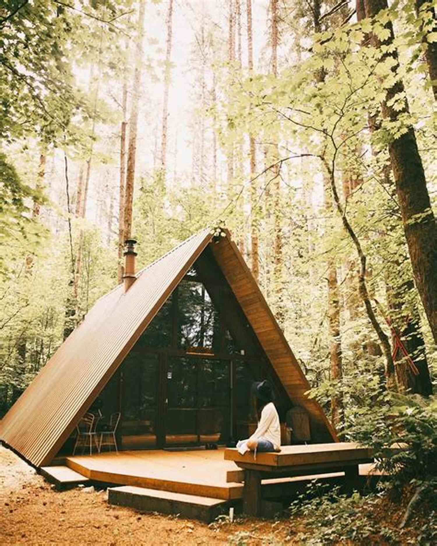 A Small Cabin Nestled In A Peaceful Forest Clearing Where The World Is Quiet
