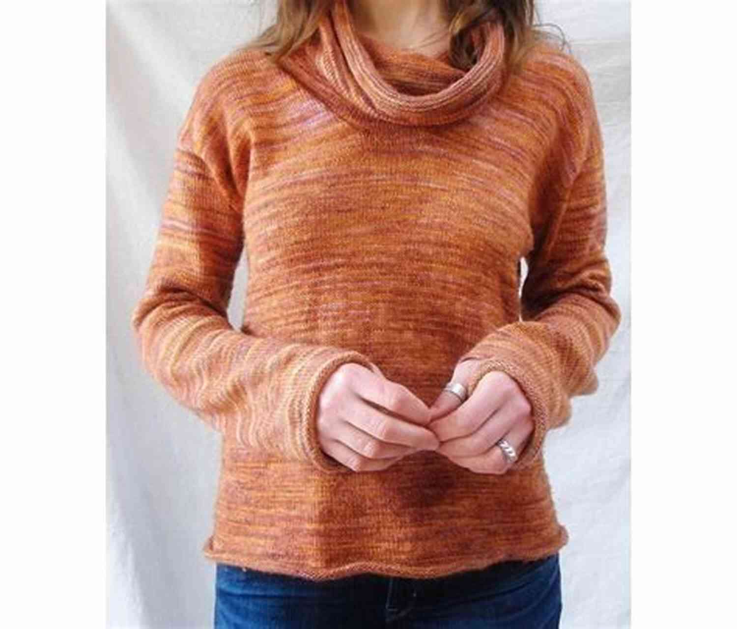 Cozy Cowl Neck Sweater Knitting Pattern Knitting Pattern Ladies V Neck T Shirt (All In One Knitting Patterns For Ladies Tops 1)
