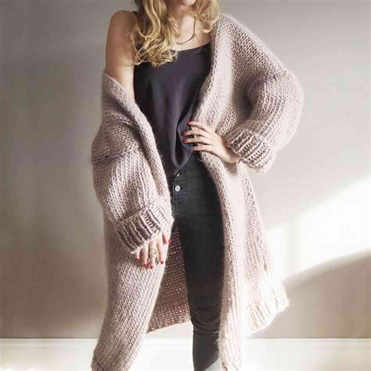 Cozy Oversized Sweater Knitting Pattern Knitting Pattern Ladies V Neck T Shirt (All In One Knitting Patterns For Ladies Tops 1)