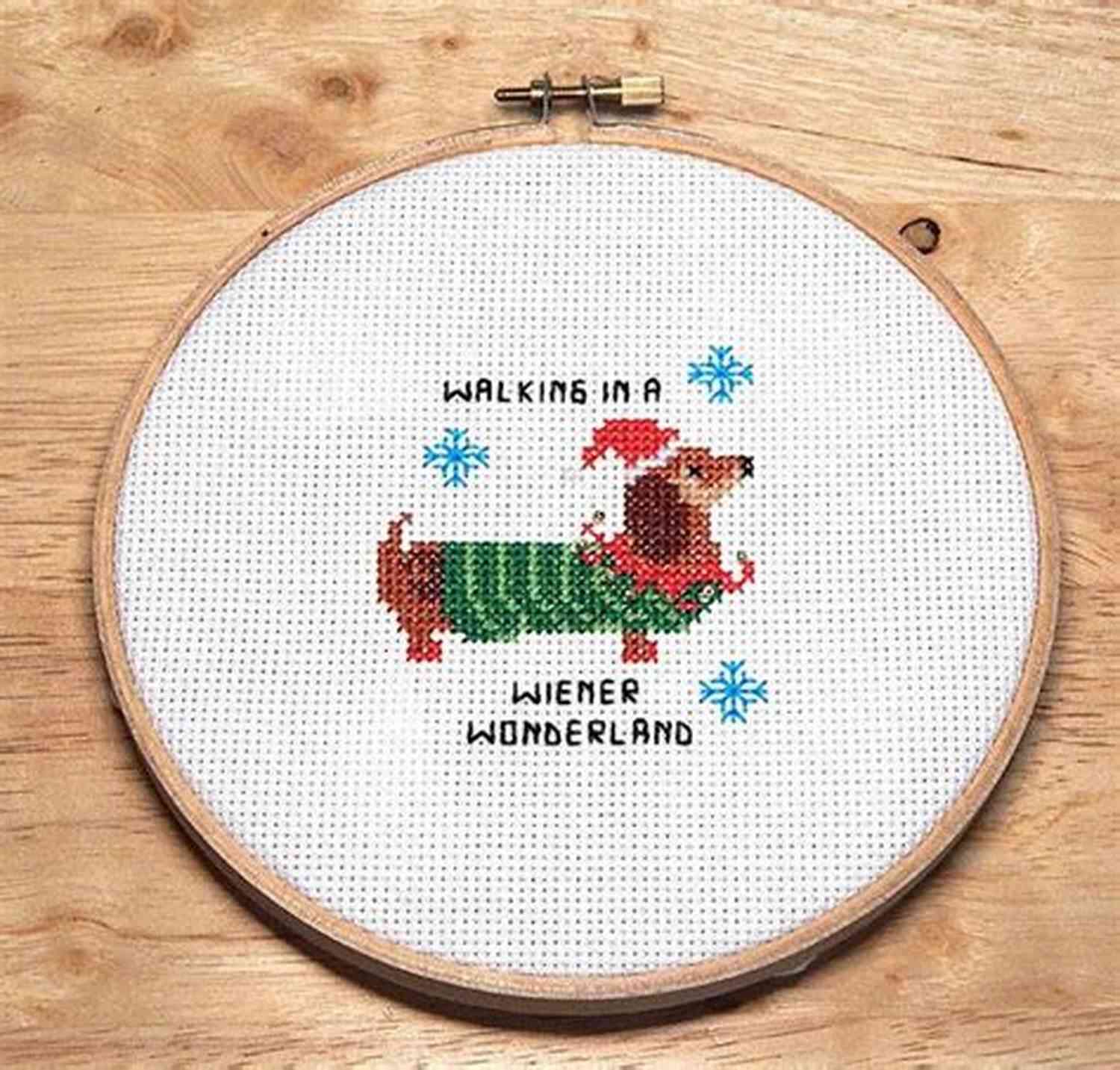 Dachshund Christmas Mini Cross Stitch Pattern