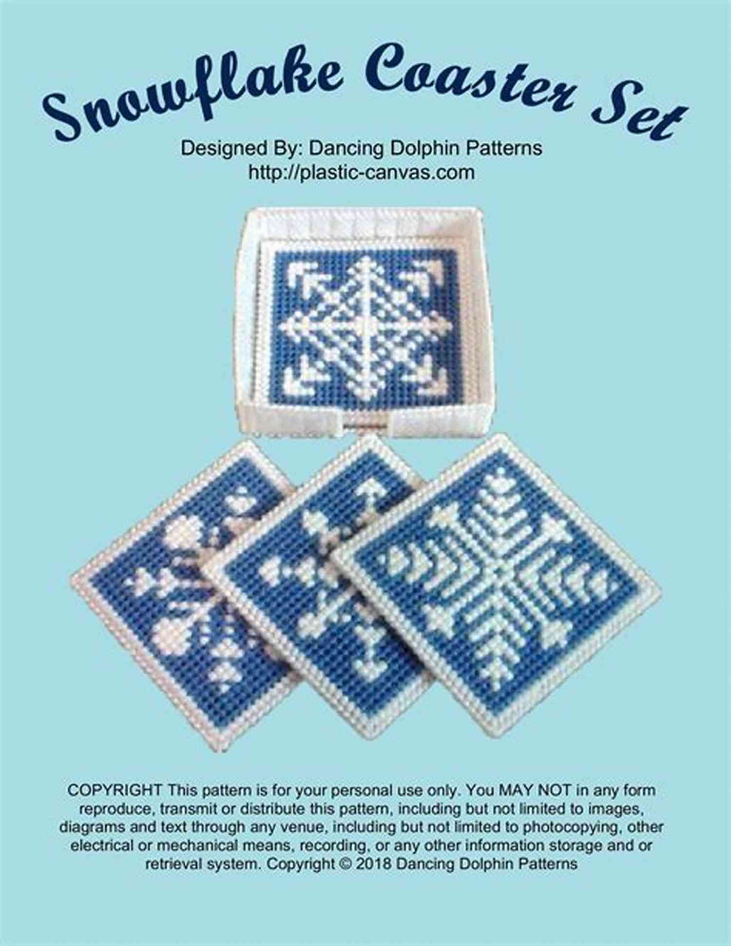 Snowflake Coaster Set Plastic Canvas Pattern Snowflake Coaster Set: Plastic Canvas Pattern