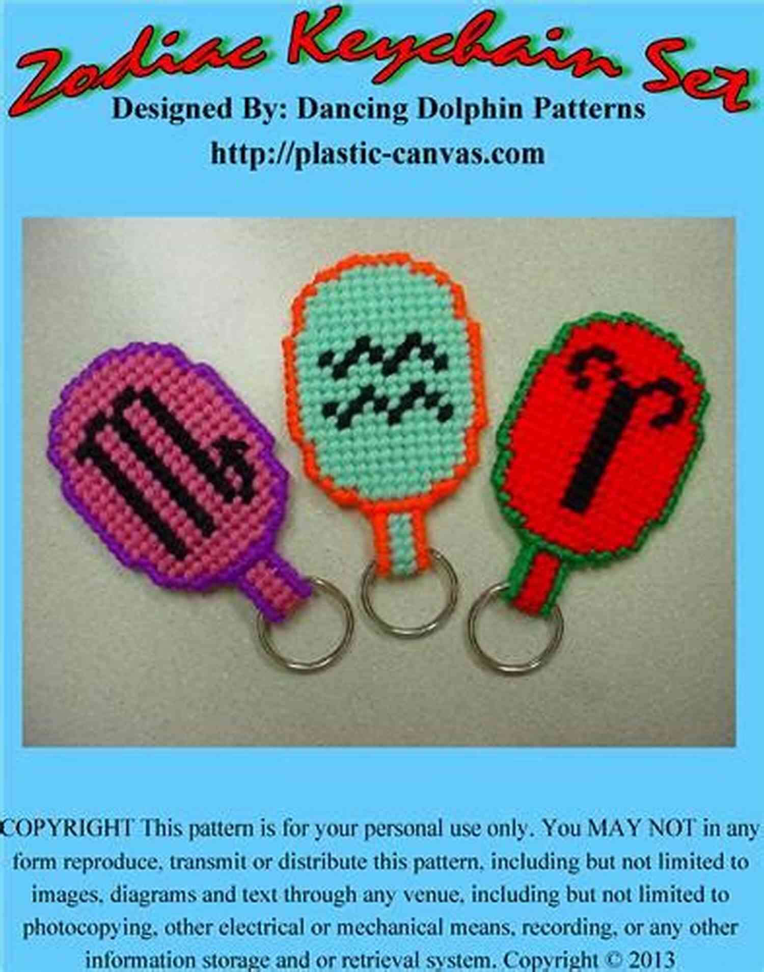 Zodiac Keychain Set Plastic Canvas Pattern Create Your Own Astrological Collection Zodiac Keychain Set: Plastic Canvas Pattern